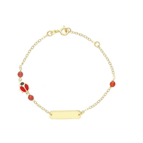 Bracciale Coccinella Targhetta Oro Giallo 9kt